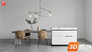 Dining Table Set Skp Files